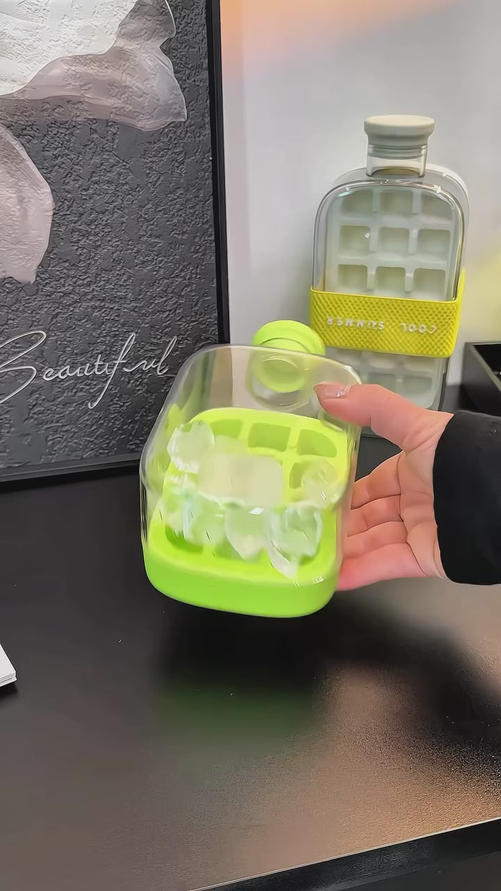 Portable Ice Cube Cup & Straw System – Quick Release, Plastic, Food-Grade for Drinks