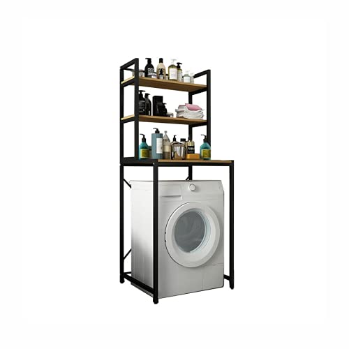Space-Saving Wood Bathroom Rack for Washing Machine & Toilet