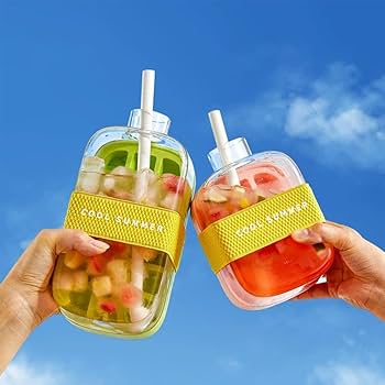 Portable Ice Cube Cup & Straw System – Quick Release, Plastic, Food-Grade for Drinks