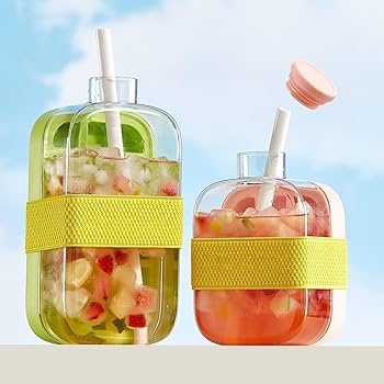 Portable Ice Cube Cup & Straw System – Quick Release, Plastic, Food-Grade for Drinks