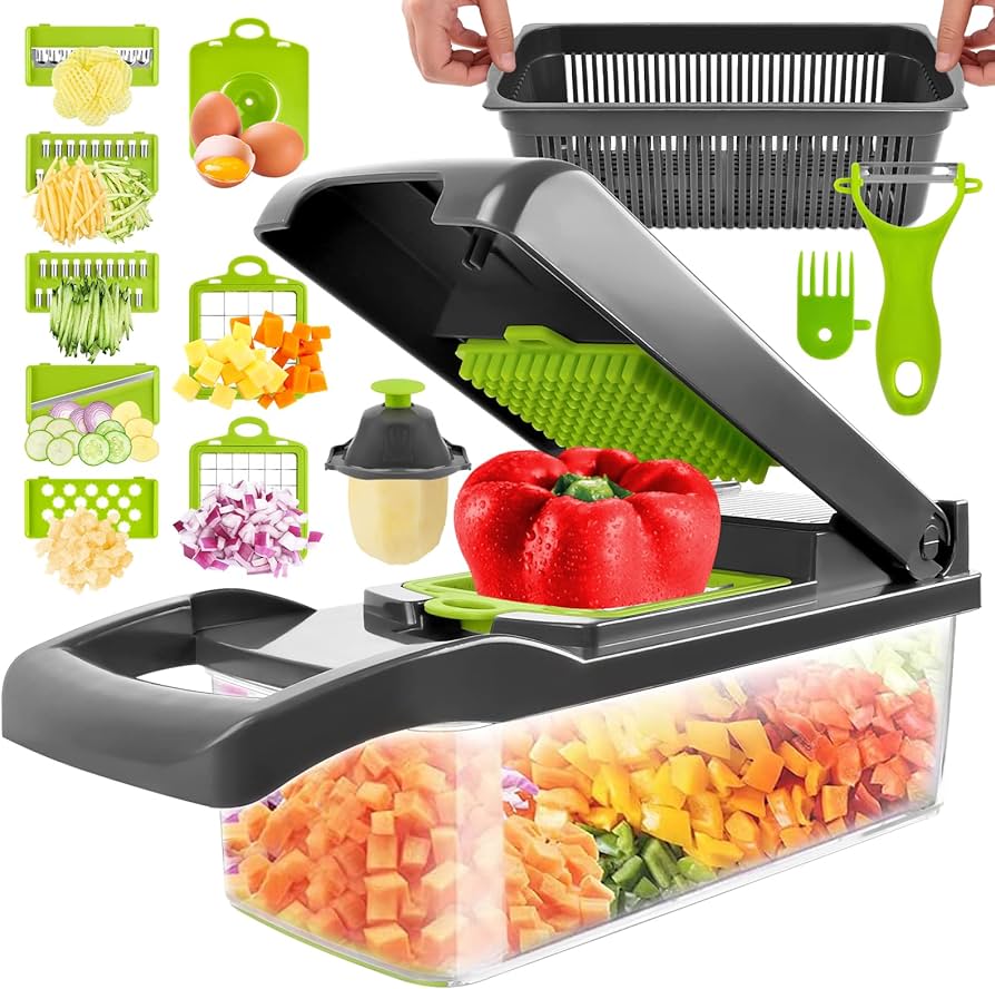 Vegetable Cutter Multifunctional Slicer – Fruit, Potato Peeler, Carrot Grater & Kitchen Basket