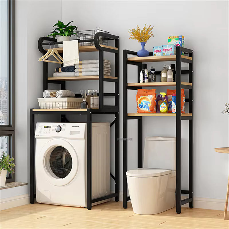 Space-Saving Wood Bathroom Rack for Washing Machine & Toilet