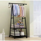 Floor-Standing to Ceiling-Mounted Coat Rack – Simple Clothes Drying Rack with Shelf