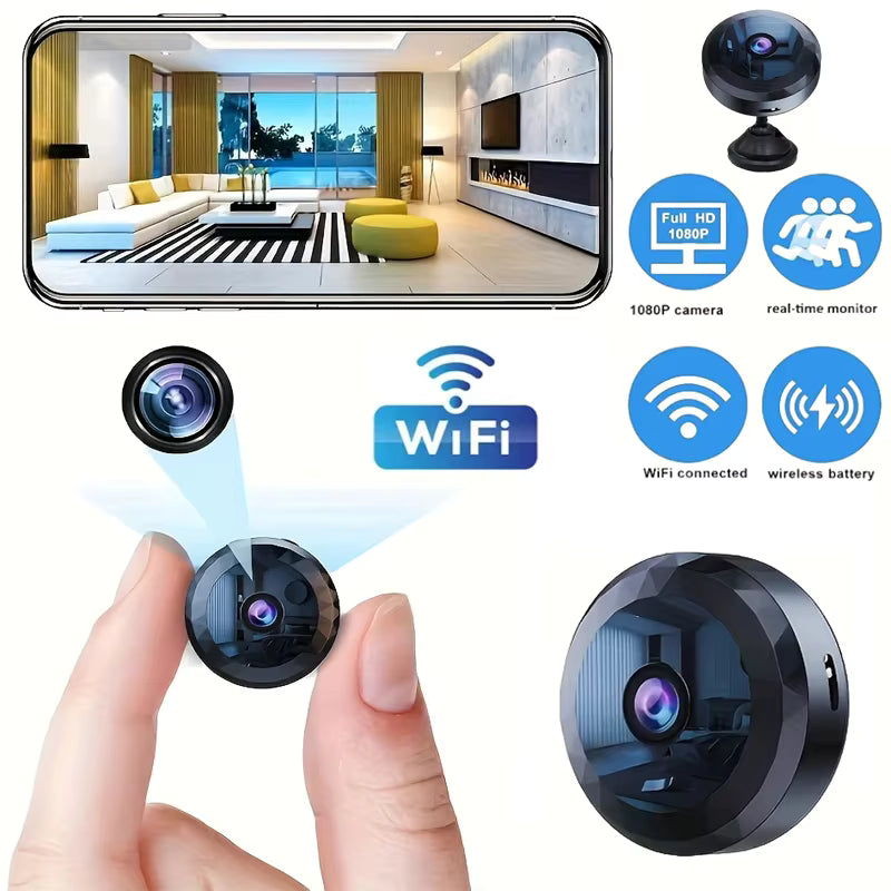 Compact Wireless Security Camera, 1-Pack, Rechargeable Battery, Night Vision & Motion Alerts