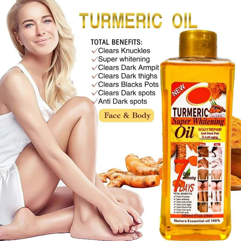 Turmeric Massage Oil 200 ml – Facial & Body Moisturizing, Brightening, Skin Care